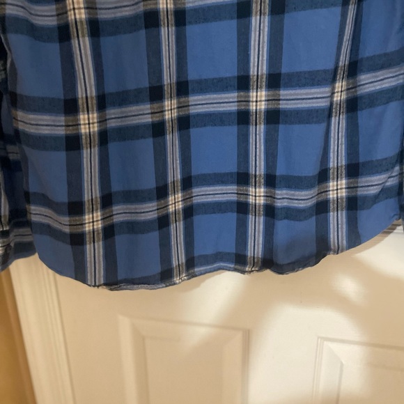 Sale‼️Merona Flannel   button down Blue Shirt by -Size Large-Preowned - Picture 6 of 14